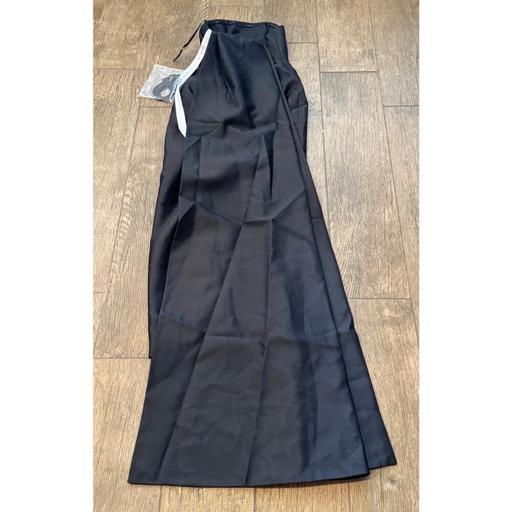 NEW Alfred Sung Strapless Satin Column Dress with Removeable Train Black Size 2 - Picture 5 of 13